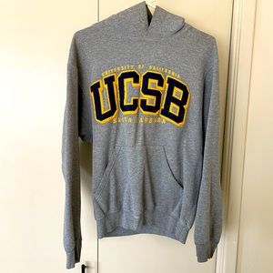 UCSB UC Santa Barbara Gray Navy Gold Pullover Hoodie Sweatshirt Size S College